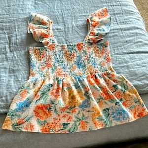 Loft smocked top blouse